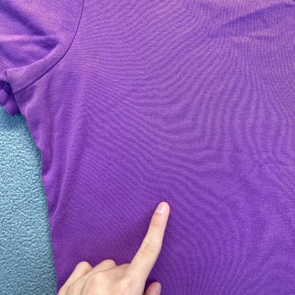 Eddie Bauer Women’s Size Large Blouse Short Sleeve Casual,Cotton,Purple - Picture 7 of 12